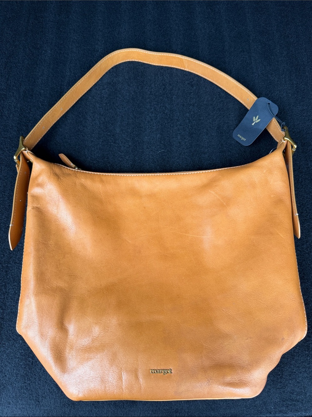 Margot Tan Leather Shoulder Hobo with Single Strap